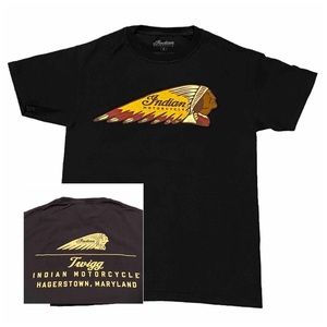 Indian Motorcycle Twigg, Hagerstown MD T Shirt Women’s S Black Gold Graphic Tee